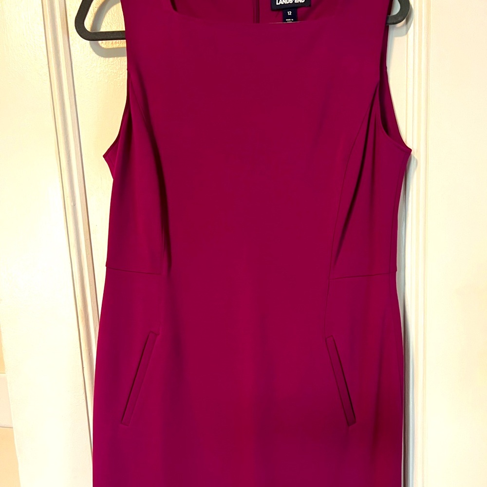 Lands End Shift Dress in Mulberry